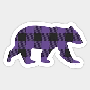 Purple Gay Bear Buffalo Plaid Check Bear | BearlyBrand Sticker